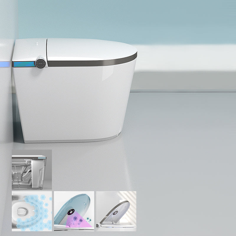 Modern All-In-One Toilet Bowl Siphon Jet Toilet with Soft-Close Seat for Bathroom Grey Automatic Lid( Top Configuration) Clearhalo 'Bathroom Remodel & Bathroom Fixtures' 'Home Improvement' 'home_improvement' 'home_improvement_toilets' 'Toilets & Bidets' 'Toilets' 6118058