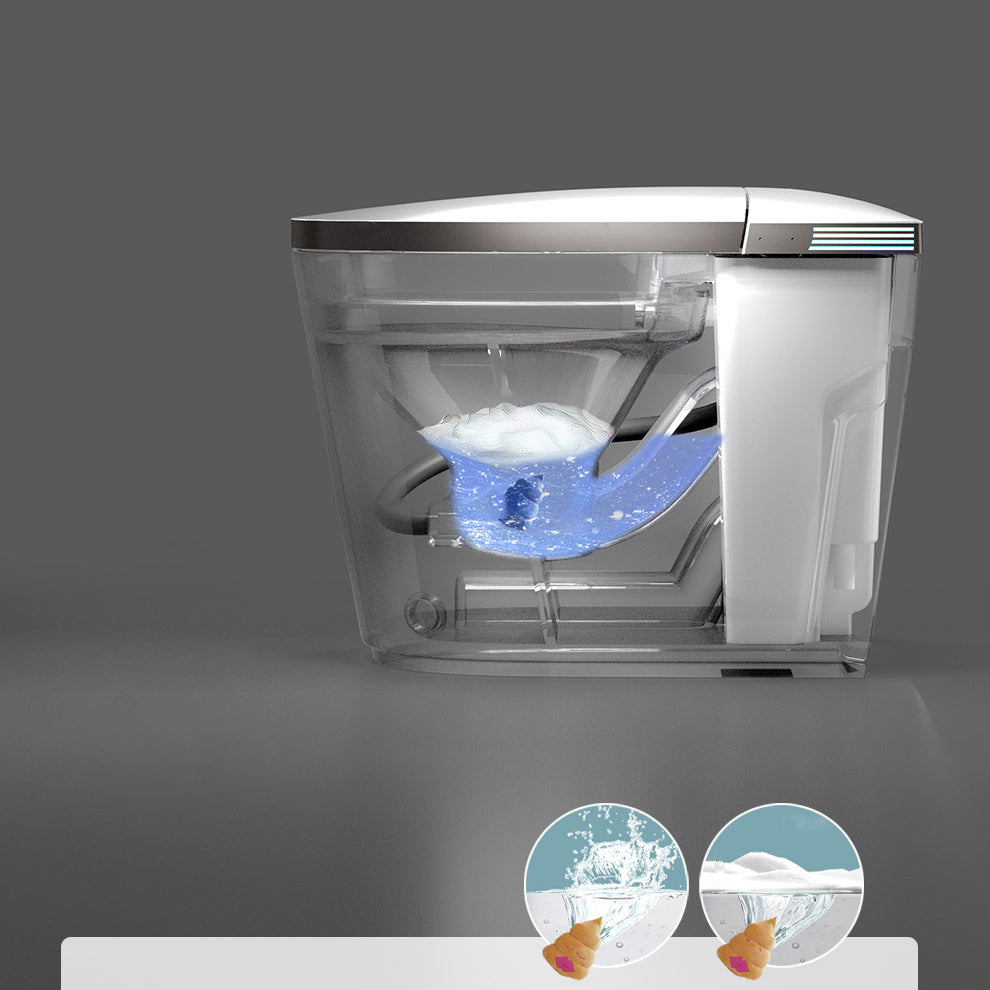 Modern All-In-One Toilet Bowl Siphon Jet Toilet with Soft-Close Seat for Bathroom Clearhalo 'Bathroom Remodel & Bathroom Fixtures' 'Home Improvement' 'home_improvement' 'home_improvement_toilets' 'Toilets & Bidets' 'Toilets' 6118072