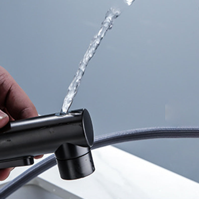 Modern Sink Faucet Solid Color Copper Centerset Lavatory Faucet for Bathroom Clearhalo 'Bathroom Remodel & Bathroom Fixtures' 'Bathroom Sink Faucets' 'Bathroom Sinks & Faucet Components' 'bathroom_sink_faucets' 'Home Improvement' 'home_improvement' 'home_improvement_bathroom_sink_faucets' 6118117