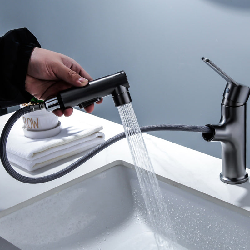 Modern Sink Faucet Solid Color Copper Centerset Lavatory Faucet for Bathroom Clearhalo 'Bathroom Remodel & Bathroom Fixtures' 'Bathroom Sink Faucets' 'Bathroom Sinks & Faucet Components' 'bathroom_sink_faucets' 'Home Improvement' 'home_improvement' 'home_improvement_bathroom_sink_faucets' 6118118