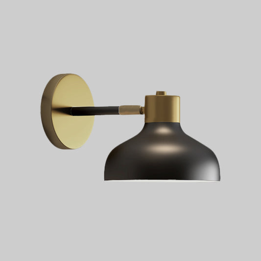 Metal Barn Sconce Lamp Industrial 1-Bulb Bedside Wall Mount in Black with Plug In Cord Clearhalo 'Art deco wall lights' 'Cast Iron' 'Glass' 'Industrial wall lights' 'Industrial' 'Middle century wall lights' 'Modern' 'Rustic wall lights' 'Tiffany' 'Traditional wall lights' 'Wall Lamps & Sconces' 'Wall Lights' Lighting' 612068