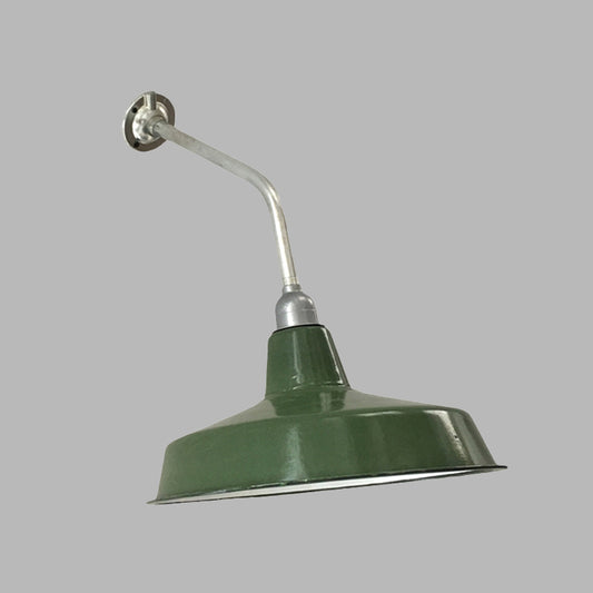 12"/14" Wide 1 Bulb Iron Wall Light Farmhouse Green Barn Outdoor Wall Mount Sconce with Bend Arm Clearhalo 'Art deco wall lights' 'Cast Iron' 'Glass' 'Industrial wall lights' 'Industrial' 'Middle century wall lights' 'Modern' 'Rustic wall lights' 'Tiffany' 'Traditional wall lights' 'Wall Lamps & Sconces' 'Wall Lights' Lighting' 612094