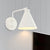 1-Head Cone Sconce Light Fixture Farmhouse White/Black Finish Iron Rotatable Wall Mount for Living Room White Clearhalo 'Art deco wall lights' 'Cast Iron' 'Glass' 'Industrial wall lights' 'Industrial' 'Middle century wall lights' 'Modern' 'Rustic wall lights' 'Tiffany' 'Traditional wall lights' 'Wall Lamps & Sconces' 'Wall Lights' Lighting' 612120