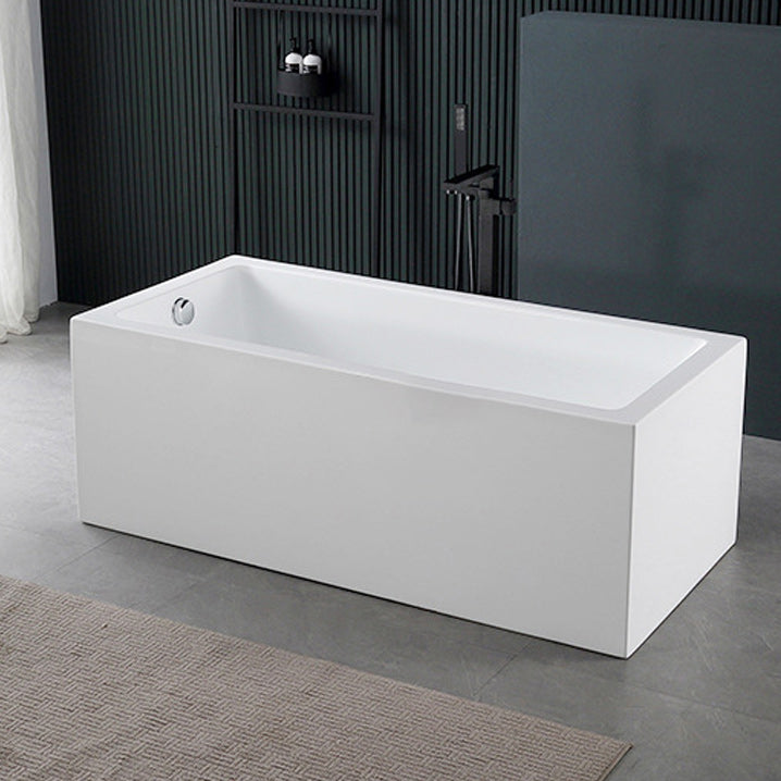 White Acrylic Rectangular Bathtub Soaking Freestanding with Left Drain 47"L x 30"W x 24"H Clearhalo 'Bathroom Remodel & Bathroom Fixtures' 'Bathtubs' 'Home Improvement' 'home_improvement' 'home_improvement_bathtubs' 'Showers & Bathtubs' 6124122