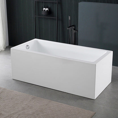 White Acrylic Rectangular Bathtub Soaking Freestanding with Left Drain 47"L x 30"W x 24"H Clearhalo 'Bathroom Remodel & Bathroom Fixtures' 'Bathtubs' 'Home Improvement' 'home_improvement' 'home_improvement_bathtubs' 'Showers & Bathtubs' 6124122