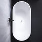 Modern White Stand Alone Bathtub Oval Acrylic Soaking Bathtub without Holes 67"L x 31"W x 24"H Clearhalo 'Bathroom Remodel & Bathroom Fixtures' 'Bathtubs' 'Home Improvement' 'home_improvement' 'home_improvement_bathtubs' 'Showers & Bathtubs' 6124188