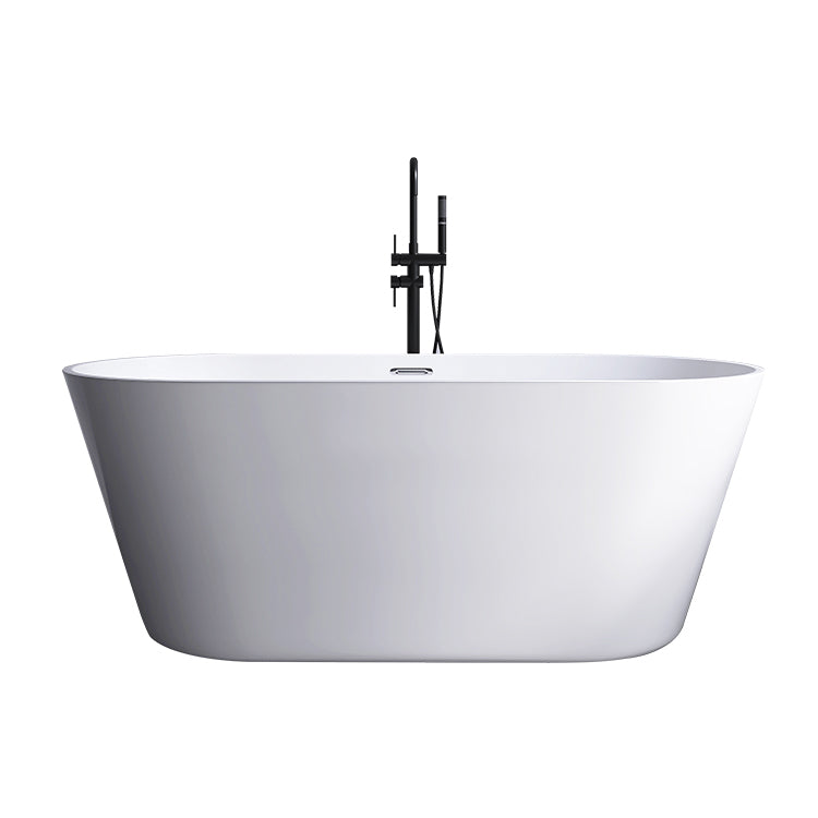 Modern White Stand Alone Bathtub Oval Acrylic Soaking Bathtub without Holes Clearhalo 'Bathroom Remodel & Bathroom Fixtures' 'Bathtubs' 'Home Improvement' 'home_improvement' 'home_improvement_bathtubs' 'Showers & Bathtubs' 6124191