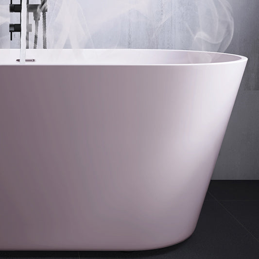 Modern White Stand Alone Bathtub Oval Acrylic Soaking Bathtub without Holes Clearhalo 'Bathroom Remodel & Bathroom Fixtures' 'Bathtubs' 'Home Improvement' 'home_improvement' 'home_improvement_bathtubs' 'Showers & Bathtubs' 6124193