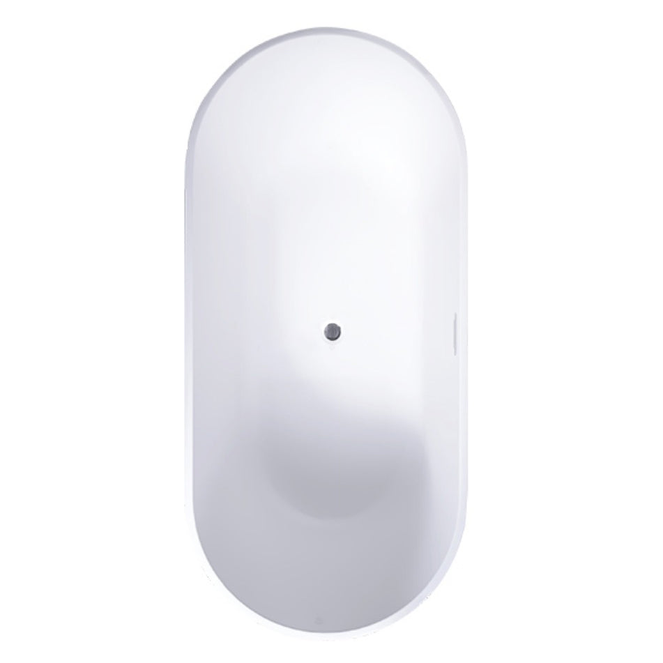 Modern White Stand Alone Bathtub Oval Acrylic Soaking Bathtub without Holes Clearhalo 'Bathroom Remodel & Bathroom Fixtures' 'Bathtubs' 'Home Improvement' 'home_improvement' 'home_improvement_bathtubs' 'Showers & Bathtubs' 6124201