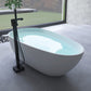 Soaking Stand Alone Tub with Drain Bathroom White Stone Bathtub 67"L x 31"W x 22"H Clearhalo 'Bathroom Remodel & Bathroom Fixtures' 'Bathtubs' 'Home Improvement' 'home_improvement' 'home_improvement_bathtubs' 'Showers & Bathtubs' 6124269