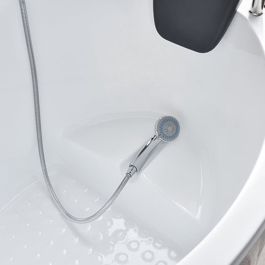 Corner Acrylic-Fiberglass Bathtub Modern White Soaking Bath Tub Clearhalo 'Bathroom Remodel & Bathroom Fixtures' 'Bathtubs' 'Home Improvement' 'home_improvement' 'home_improvement_bathtubs' 'Showers & Bathtubs' 6124291