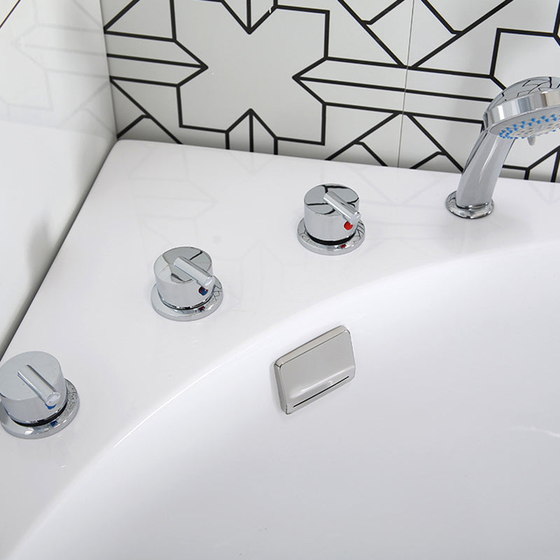 Corner Acrylic-Fiberglass Bathtub Modern White Soaking Bath Tub Clearhalo 'Bathroom Remodel & Bathroom Fixtures' 'Bathtubs' 'Home Improvement' 'home_improvement' 'home_improvement_bathtubs' 'Showers & Bathtubs' 6124293