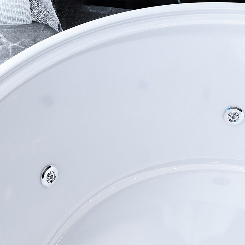 Acrylic Round Bath Tub Whirlpool Freestanding Bathtub with Tub Filler and Trim Kit Clearhalo 'Bathroom Remodel & Bathroom Fixtures' 'Bathtubs' 'Home Improvement' 'home_improvement' 'home_improvement_bathtubs' 'Showers & Bathtubs' 6124313