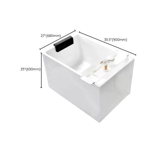 White Acrylic Indoor Bath Tub Soaking Tub with Internal Drain Clearhalo 'Bathroom Remodel & Bathroom Fixtures' 'Bathtubs' 'Home Improvement' 'home_improvement' 'home_improvement_bathtubs' 'Showers & Bathtubs' 6124393