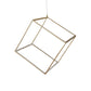 Aluminum Cubic Frame Chandelier Minimalist Gold/Silver LED Hanging Ceiling Light in Warm/White Light for Living Room Clearhalo 'Ceiling Lights' 'Chandeliers' 'Modern Chandeliers' 'Modern' Lighting' 612456