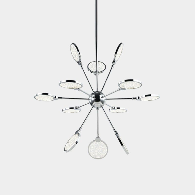 Sputnik Hanging Chandelier Modernist Metallic LED Chrome Suspended Pendant Light with Acrylic Shade in Warm/White Light Clearhalo 'Ceiling Lights' 'Chandeliers' 'Modern Chandeliers' 'Modern' Lighting' 612470