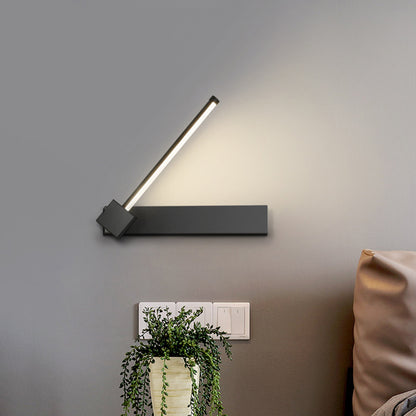 Modern LED Sconce Light Fixture White/Black Finish Rectangle and Linear Rotatable Wall Lamp with Acrylic Shade, White/Warm Light Black Clearhalo 'Cast Iron' 'Glass' 'Industrial' 'Modern wall lights' 'Modern' 'Tiffany' 'Traditional wall lights' 'Wall Lamps & Sconces' 'Wall Lights' Lighting' 612485