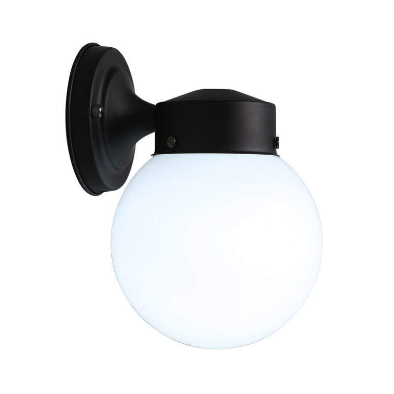 Globe Wall Light Fixture Vintage 1 Light Mini Wall Sconce with White/Clear Glass Shade for Bathroom Clearhalo 'Cast Iron' 'Glass' 'Industrial wall lights' 'Industrial' 'Middle century wall lights' 'Modern' 'Tiffany' 'Traditional wall lights' 'Wall Lamps & Sconces' 'Wall Lights' Lighting' 612657