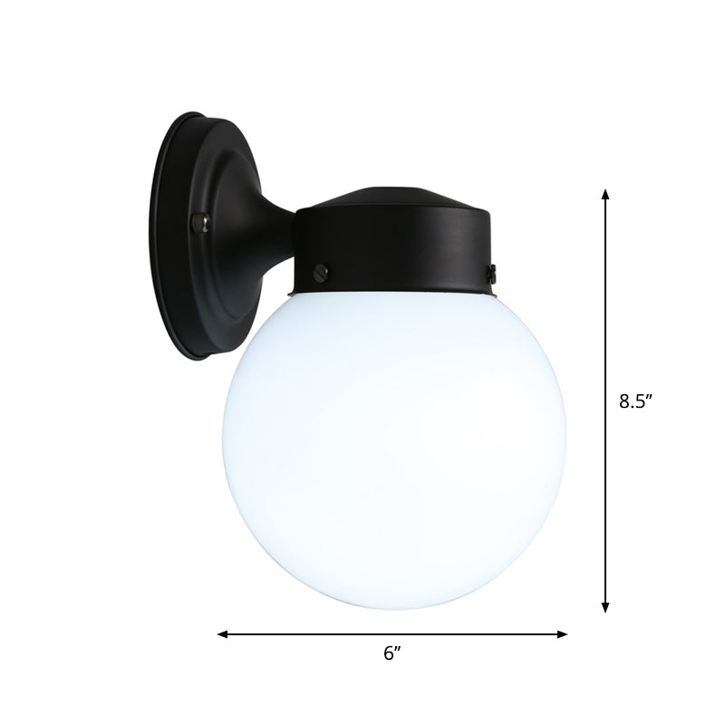 Globe Wall Light Fixture Vintage 1 Light Mini Wall Sconce with White/Clear Glass Shade for Bathroom Clearhalo 'Cast Iron' 'Glass' 'Industrial wall lights' 'Industrial' 'Middle century wall lights' 'Modern' 'Tiffany' 'Traditional wall lights' 'Wall Lamps & Sconces' 'Wall Lights' Lighting' 612658