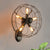 Black Wire Frame Wall Sconce with Fan Design Industrial Metal 5 Lights Corridor Wall Mount Light Black Clearhalo 'Art deco wall lights' 'Cast Iron' 'Glass' 'Industrial wall lights' 'Industrial' 'Middle century wall lights' 'Modern' 'Rustic wall lights' 'Tiffany' 'Traditional wall lights' 'Wall Lamps & Sconces' 'Wall Lights' Lighting' 612765
