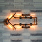 6 Bulbs Arrow Shaped Sconce Lighting with Pipe Retro Industrial Bronze Wrought Iron Wall Lamp for Bathroom Clearhalo 'Art deco wall lights' 'Cast Iron' 'Glass' 'Industrial wall lights' 'Industrial' 'Middle century wall lights' 'Modern' 'Rustic wall lights' 'Tiffany' 'Traditional wall lights' 'Wall Lamps & Sconces' 'Wall Lights' Lighting' 612866