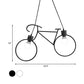 2 Bulbs Metal Pendant Light Fixture Industrial Style Black/White Bicycle Indoor Hanging Lamp with Wire Frame Clearhalo 'Art Deco Pendants' 'Black' 'Cast Iron' 'Ceiling Lights' 'Ceramic' 'Crystal' 'Industrial Pendants' 'Industrial' 'Metal' 'Middle Century Pendants' 'Pendant Lights' 'Pendants' 'Rustic Pendants' 'Tiffany' Lighting' 613035