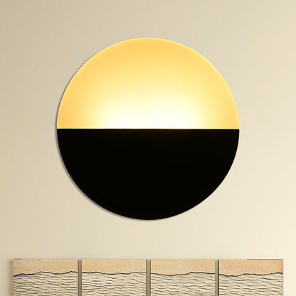 Simplicity Round Acrylic Wall Sconce LED Single Light Wall Lighting Fixture in White/Black Black Clearhalo 'Modern wall lights' 'Modern' 'Wall Lamps & Sconces' 'Wall Lights' Lighting' 613058