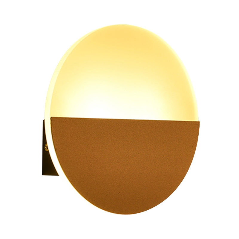 Simplicity Round Acrylic Wall Sconce LED Single Light Wall Lighting Fixture in White/Black Clearhalo 'Modern wall lights' 'Modern' 'Wall Lamps & Sconces' 'Wall Lights' Lighting' 613066