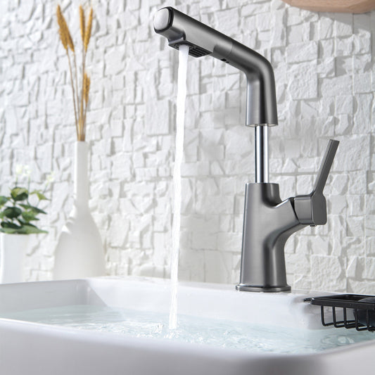 1 Handles Contemporary Vessel Sink Faucet 1 Hole Faucet for Bathroom Clearhalo 'Bathroom Remodel & Bathroom Fixtures' 'Bathroom Sink Faucets' 'Bathroom Sinks & Faucet Components' 'bathroom_sink_faucets' 'Home Improvement' 'home_improvement' 'home_improvement_bathroom_sink_faucets' 6131473