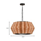16"/19.5"/23.5" Wide Wood Barrel Shade Hanging Light Chinese Single Light Veneer Pendant Lamp for Dining Room Clearhalo 'Ceiling Lights' 'Modern Pendants' 'Modern' 'Pendant Lights' 'Pendants' Lighting' 613322