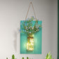 Clear Bottle Led Wall Sconce with Plant Decoration Rustic Wall Mount Light in Teal Aqua Gypsophila Clearhalo 'Wall Lamps & Sconces' 'Wall Lights' Lighting' 613407
