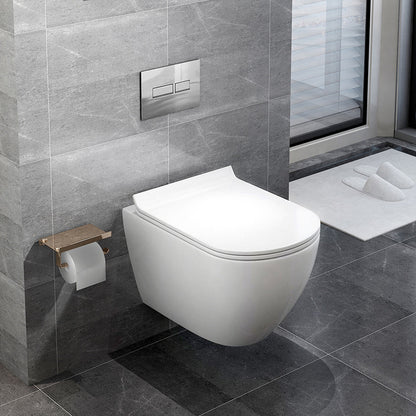 Wall Mount All-In-One Toilet Bowl Porcelain Contemporary Flush Toilet White Manual Flush Toilet with Tanker Clearhalo 'Bathroom Remodel & Bathroom Fixtures' 'Home Improvement' 'home_improvement' 'home_improvement_toilets' 'Toilets & Bidets' 'Toilets' 6135468