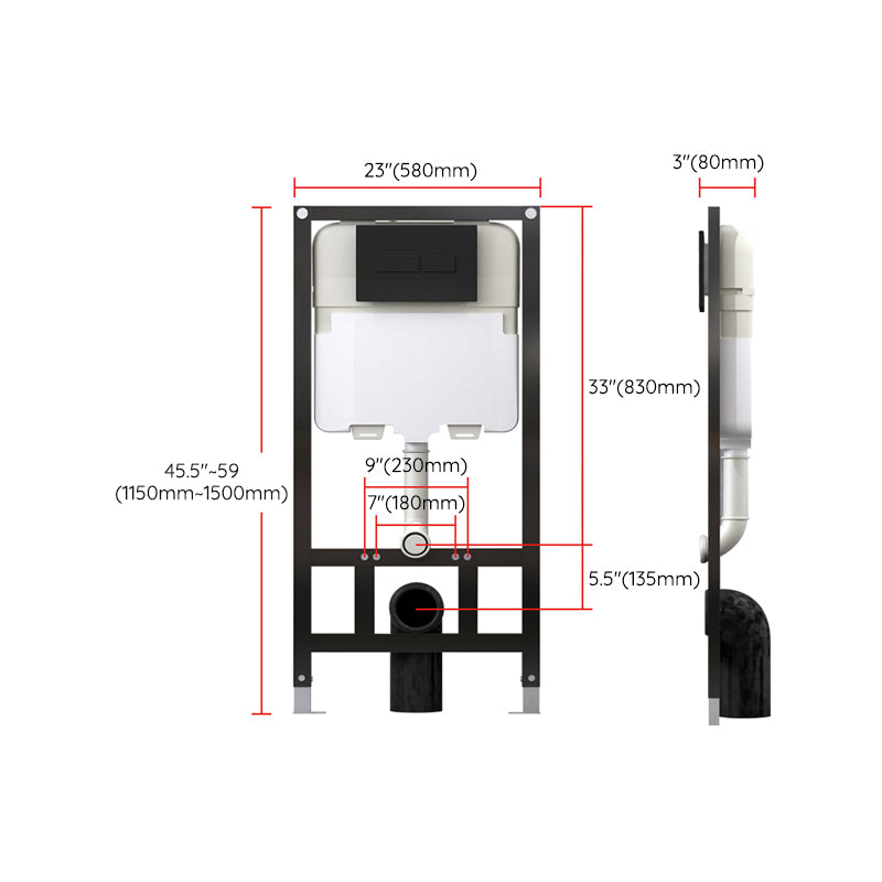 Wall Mount All-In-One Toilet Bowl Porcelain Contemporary Flush Toilet Clearhalo 'Bathroom Remodel & Bathroom Fixtures' 'Home Improvement' 'home_improvement' 'home_improvement_toilets' 'Toilets & Bidets' 'Toilets' 6135483