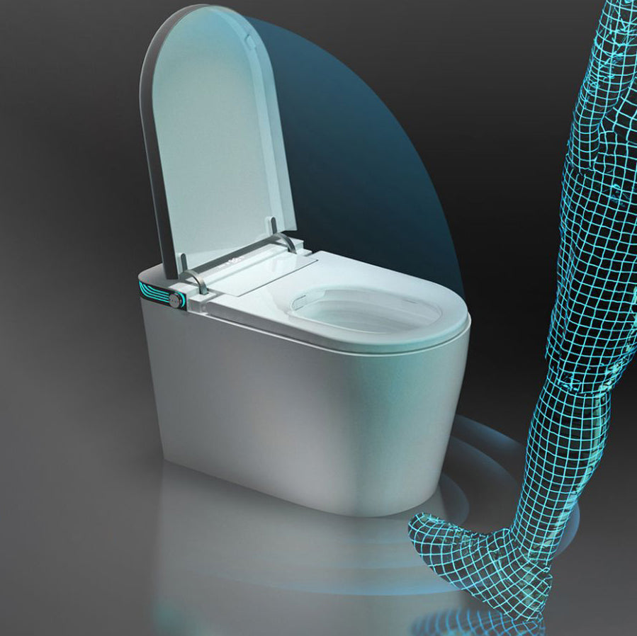 Heated Seat Modern Toilet Concealed Tank One-Piece Flush Toilet with Slow Close Seat Clearhalo 'Bathroom Remodel & Bathroom Fixtures' 'Home Improvement' 'home_improvement' 'home_improvement_toilets' 'Toilets & Bidets' 'Toilets' 6135496