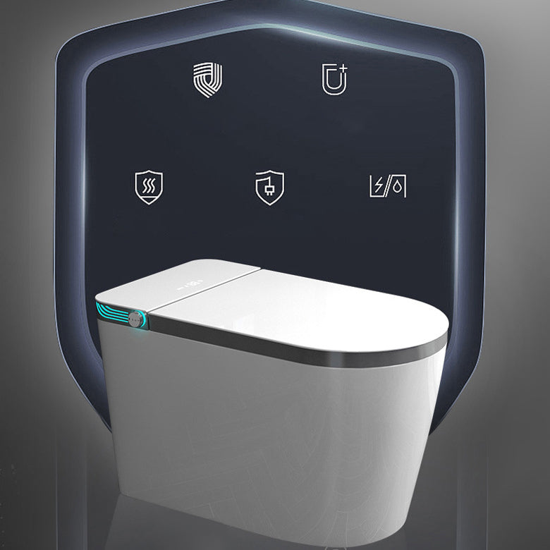 Heated Seat Modern Toilet Concealed Tank One-Piece Flush Toilet with Slow Close Seat Clearhalo 'Bathroom Remodel & Bathroom Fixtures' 'Home Improvement' 'home_improvement' 'home_improvement_toilets' 'Toilets & Bidets' 'Toilets' 6135506
