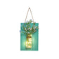 Floral String Light with Blue Wood Backplate Modern Glass Jar Wall Light for Cafe Restaurant Clearhalo 'Wall Lamps & Sconces' 'Wall Lights' Lighting' 613555