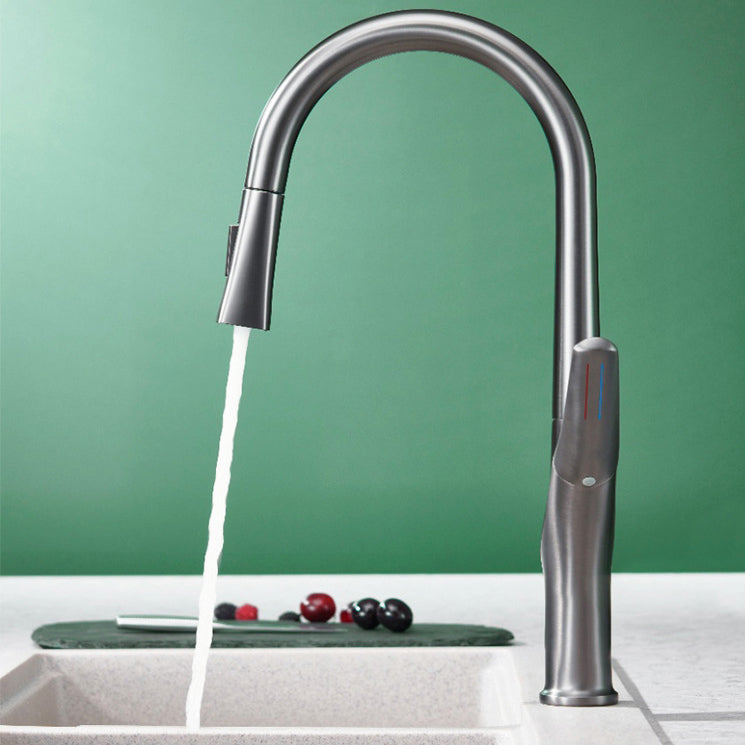 Modern Kitchen Sink Faucet Brass Pulldown Sprayer Single Handle High Arch Pot Filler Clearhalo 'Home Improvement' 'home_improvement' 'home_improvement_kitchen_faucets' 'Kitchen Faucets' 'Kitchen Remodel & Kitchen Fixtures' 'Kitchen Sinks & Faucet Components' 'kitchen_faucets' 6136845
