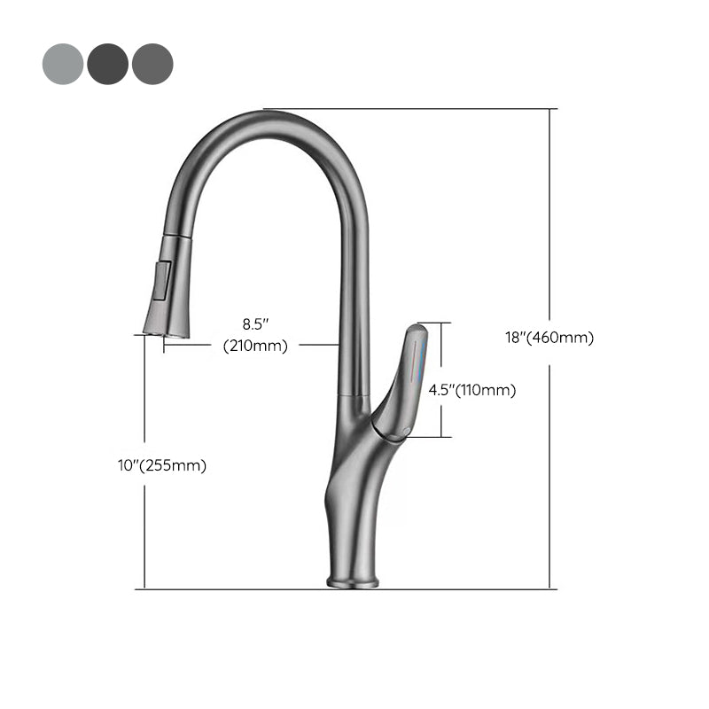 Modern Kitchen Sink Faucet Brass Pulldown Sprayer Single Handle High Arch Pot Filler Clearhalo 'Home Improvement' 'home_improvement' 'home_improvement_kitchen_faucets' 'Kitchen Faucets' 'Kitchen Remodel & Kitchen Fixtures' 'Kitchen Sinks & Faucet Components' 'kitchen_faucets' 6136847