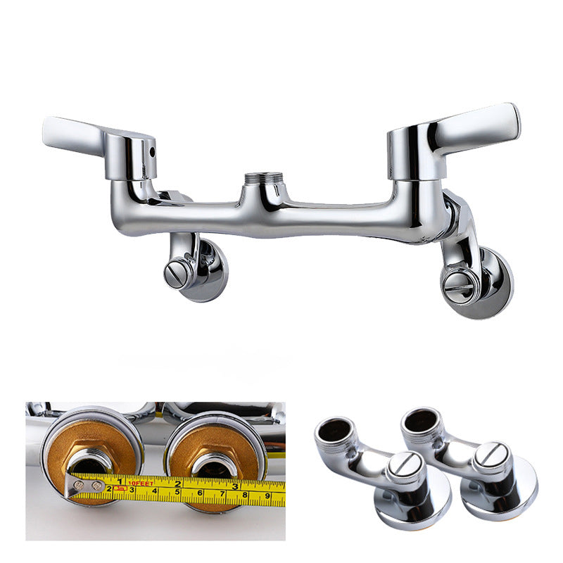 Modern Bar Faucet Brass Double Handle Wall Mounted Pot Filler Faucet Clearhalo 'Home Improvement' 'home_improvement' 'home_improvement_kitchen_faucets' 'Kitchen Faucets' 'Kitchen Remodel & Kitchen Fixtures' 'Kitchen Sinks & Faucet Components' 'kitchen_faucets' 6136881