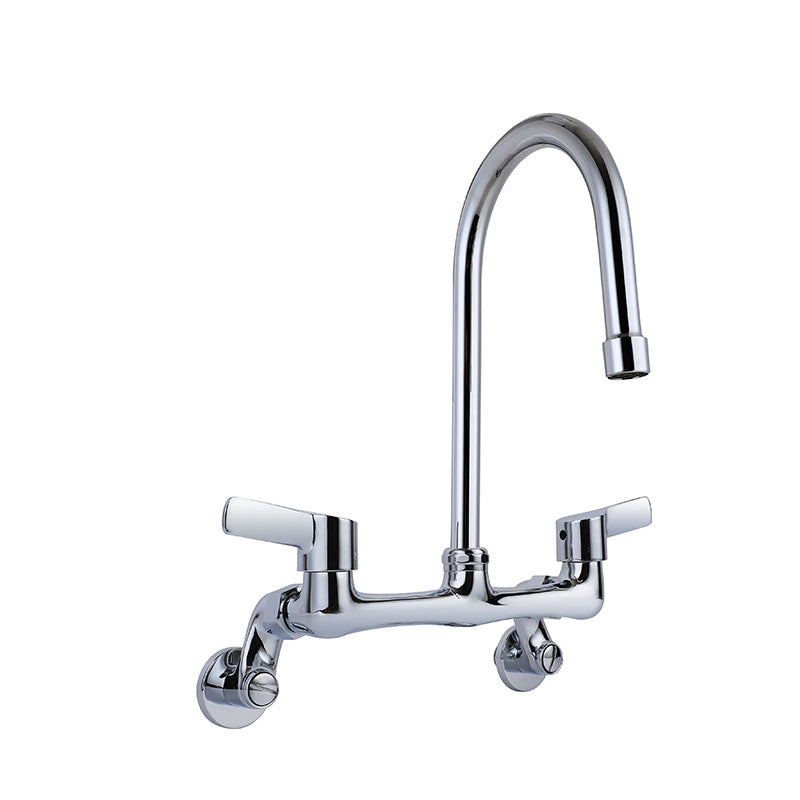 Modern Bar Faucet Brass Double Handle Wall Mounted Pot Filler Faucet Grey Clearhalo 'Home Improvement' 'home_improvement' 'home_improvement_kitchen_faucets' 'Kitchen Faucets' 'Kitchen Remodel & Kitchen Fixtures' 'Kitchen Sinks & Faucet Components' 'kitchen_faucets' 6136882
