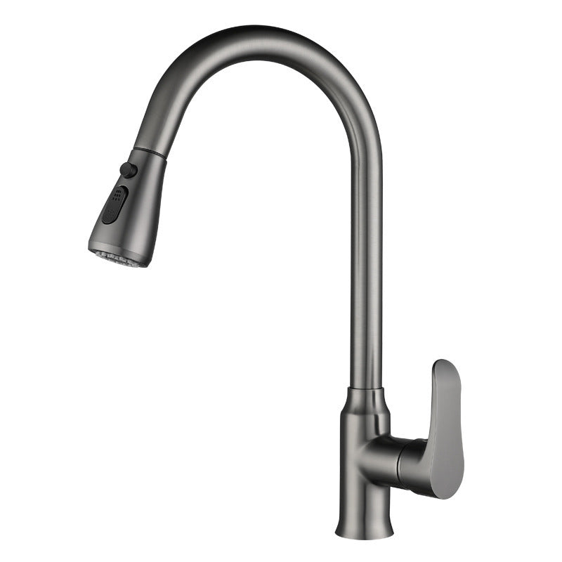 Modern 1-Handle Faucets Pull down Copper with Water Dispenser Standard Kitchen Faucets Clearhalo 'Home Improvement' 'home_improvement' 'home_improvement_kitchen_faucets' 'Kitchen Faucets' 'Kitchen Remodel & Kitchen Fixtures' 'Kitchen Sinks & Faucet Components' 'kitchen_faucets' 6136902