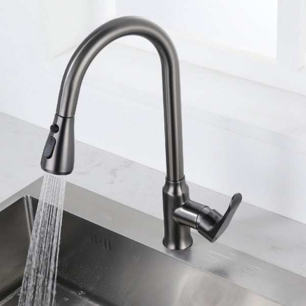 Modern 1-Handle Faucets Pull down Copper with Water Dispenser Standard Kitchen Faucets Clearhalo 'Home Improvement' 'home_improvement' 'home_improvement_kitchen_faucets' 'Kitchen Faucets' 'Kitchen Remodel & Kitchen Fixtures' 'Kitchen Sinks & Faucet Components' 'kitchen_faucets' 6136911