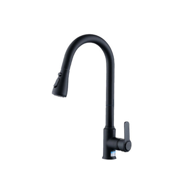 Modern Bar Faucet Brass Pulldown Sprayer Swivel Spout Lever Handles Kitchen Faucet Clearhalo 'Home Improvement' 'home_improvement' 'home_improvement_kitchen_faucets' 'Kitchen Faucets' 'Kitchen Remodel & Kitchen Fixtures' 'Kitchen Sinks & Faucet Components' 'kitchen_faucets' 6136920