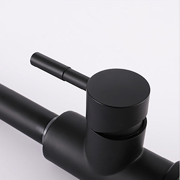 Modern 1-Handle Faucets Stainless Steel Gooseneck with Pull Out Sprayer Faucets Clearhalo 'Home Improvement' 'home_improvement' 'home_improvement_kitchen_faucets' 'Kitchen Faucets' 'Kitchen Remodel & Kitchen Fixtures' 'Kitchen Sinks & Faucet Components' 'kitchen_faucets' 6136958