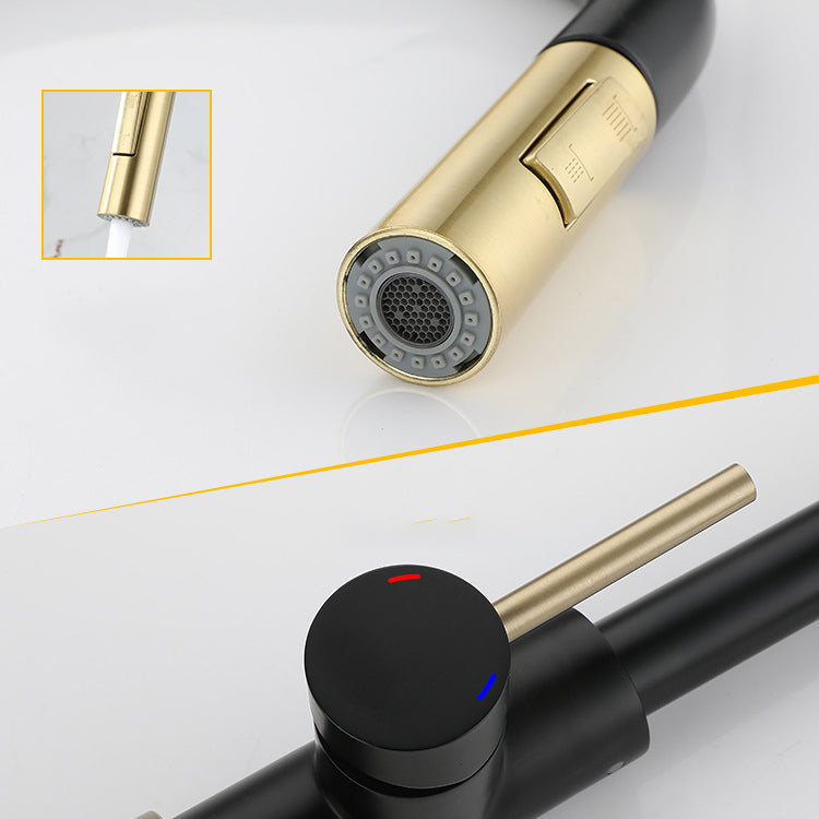 Modern Style Kitchen Faucet Stainless Steel 1-Handle Gooseneck Kitchen Faucet Clearhalo 'Home Improvement' 'home_improvement' 'home_improvement_kitchen_faucets' 'Kitchen Faucets' 'Kitchen Remodel & Kitchen Fixtures' 'Kitchen Sinks & Faucet Components' 'kitchen_faucets' 6136976