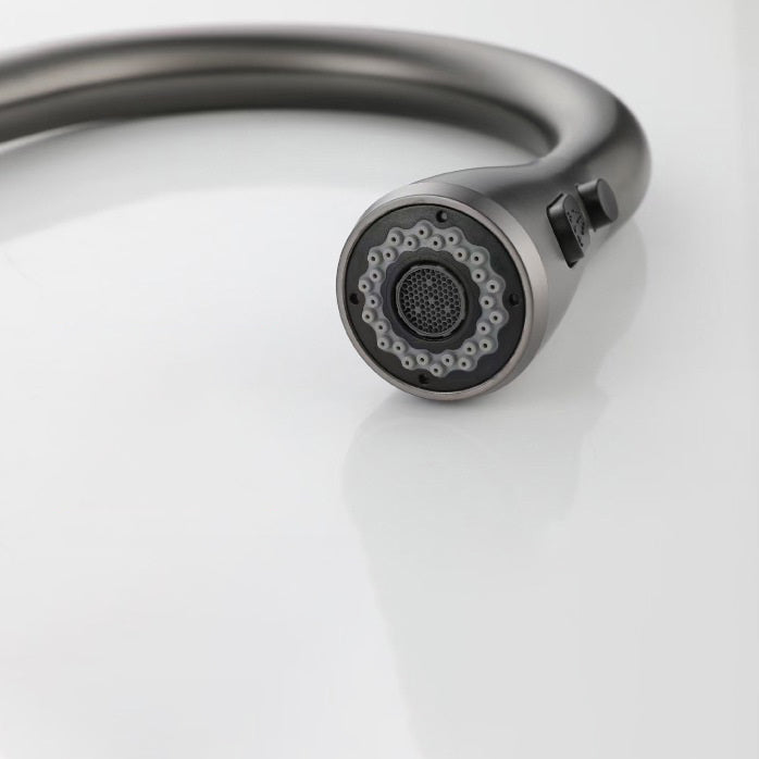 Modern Style Kitchen Faucet Stainless Steel 1-Handle Retractable Kitchen Faucet Clearhalo 'Home Improvement' 'home_improvement' 'home_improvement_kitchen_faucets' 'Kitchen Faucets' 'Kitchen Remodel & Kitchen Fixtures' 'Kitchen Sinks & Faucet Components' 'kitchen_faucets' 6137018