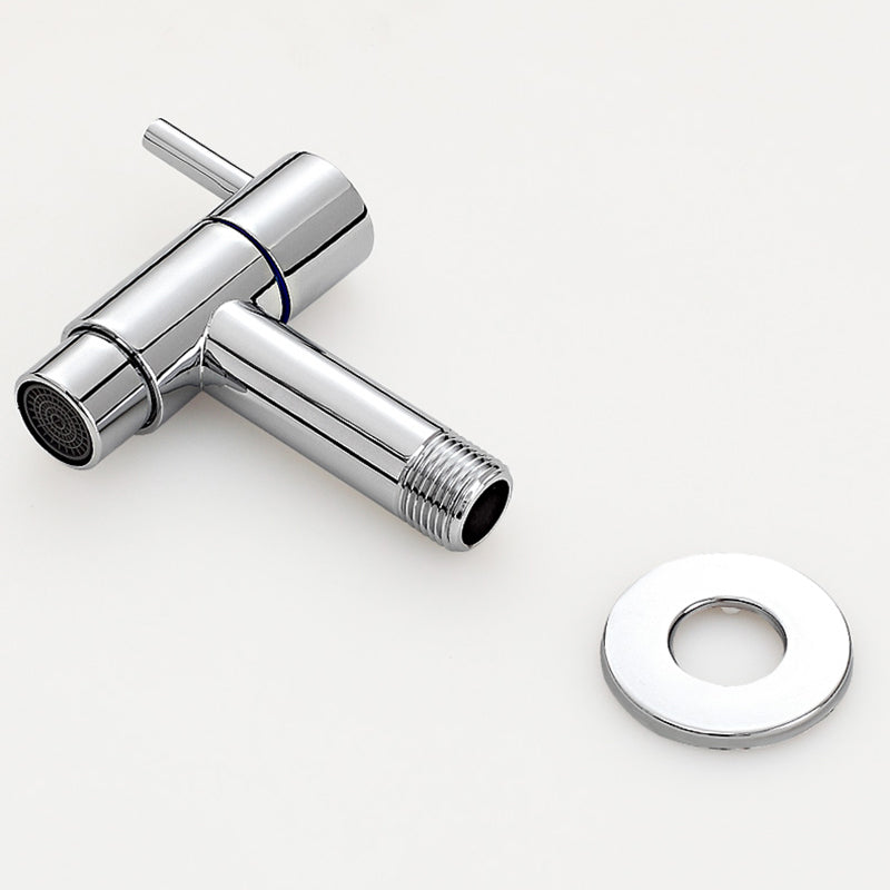 Contemporary Wall Mounted Bathroom Faucet Single Hole Low Arc Solid Brass Circular Faucet Clearhalo 'Bathroom Remodel & Bathroom Fixtures' 'Bathroom Sink Faucets' 'Bathroom Sinks & Faucet Components' 'bathroom_sink_faucets' 'Home Improvement' 'home_improvement' 'home_improvement_bathroom_sink_faucets' 6137042