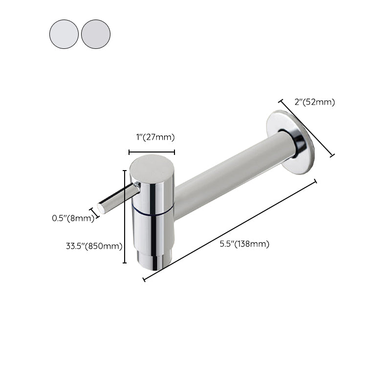 Contemporary Wall Mounted Bathroom Faucet Single Hole Low Arc Solid Brass Circular Faucet Clearhalo 'Bathroom Remodel & Bathroom Fixtures' 'Bathroom Sink Faucets' 'Bathroom Sinks & Faucet Components' 'bathroom_sink_faucets' 'Home Improvement' 'home_improvement' 'home_improvement_bathroom_sink_faucets' 6137045