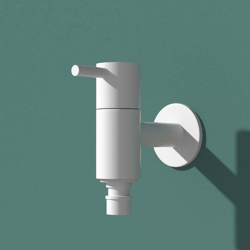 Contemporary Wall Mounted Bathroom Faucet Single Hole Solid Brass Circular Faucet White Single Pattern Clearhalo 'Bathroom Remodel & Bathroom Fixtures' 'Bathroom Sink Faucets' 'Bathroom Sinks & Faucet Components' 'bathroom_sink_faucets' 'Home Improvement' 'home_improvement' 'home_improvement_bathroom_sink_faucets' 6139919