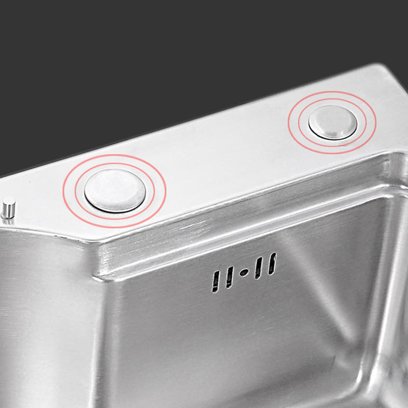 Stainless Steel 31" X 19" Kitchen Sink Single Bowl Drop-in Sink in Chrome and Black Clearhalo 'Home Improvement' 'home_improvement' 'home_improvement_kitchen_sinks' 'Kitchen Remodel & Kitchen Fixtures' 'Kitchen Sinks & Faucet Components' 'Kitchen Sinks' 'kitchen_sinks' 6140134